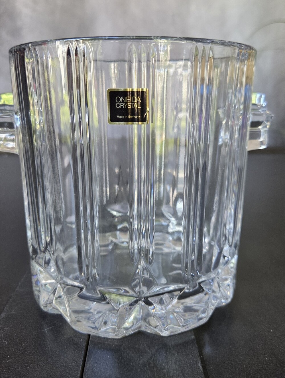 Oneida Patriot Crystal Ice Bucket & Tongs Set - New In Box